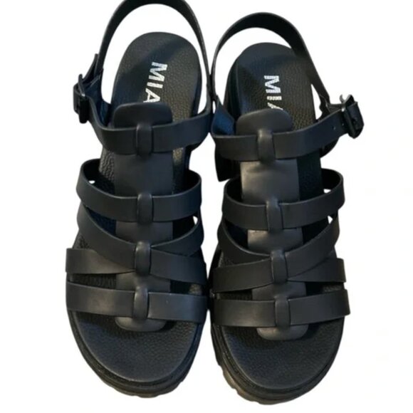 MIA Black strappy Sandals with block heel size 6 - Picture 3 of 11